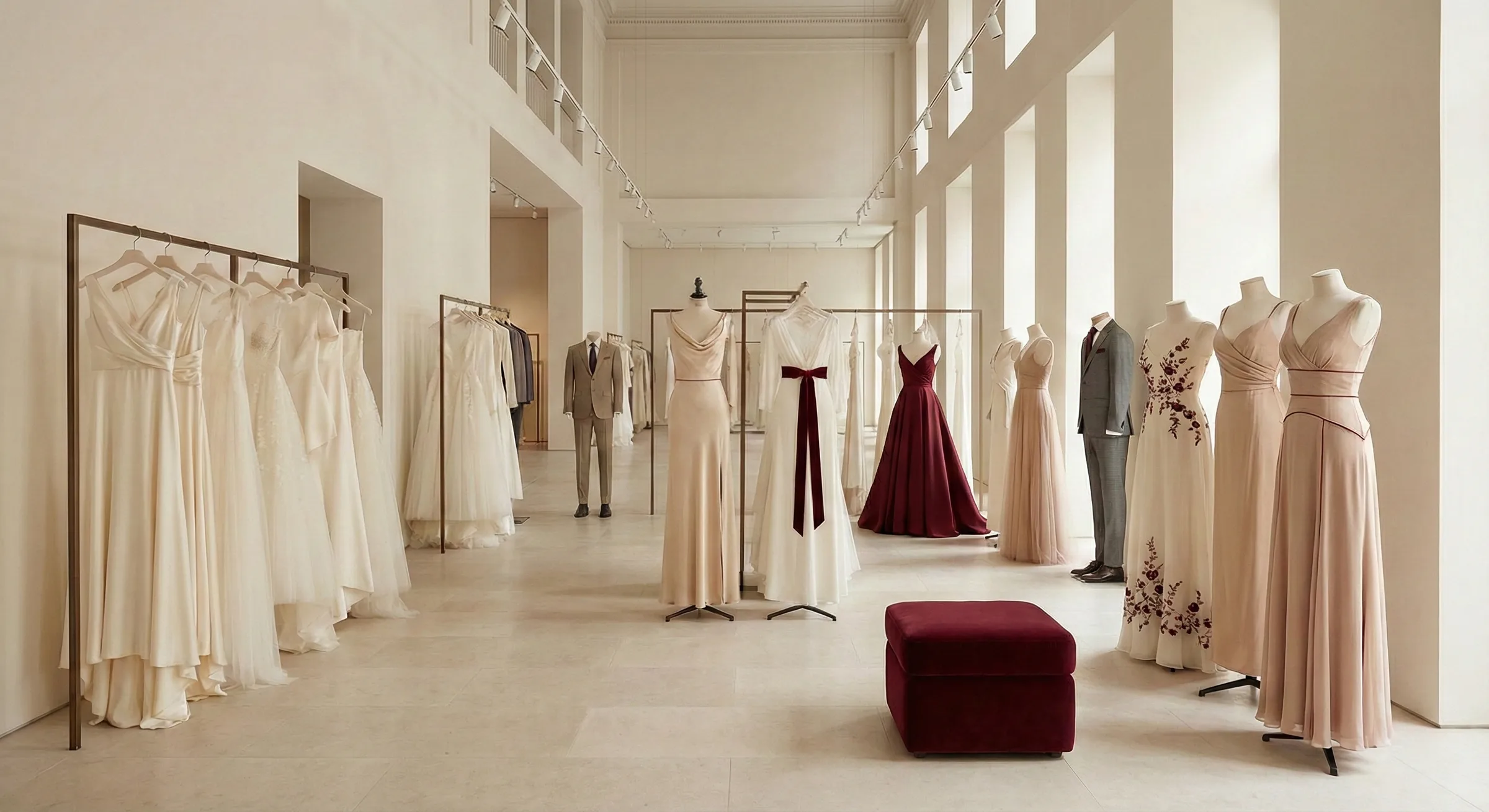 Showroom von ATİQ COUTURE mit Braut- und Abendkleidern
